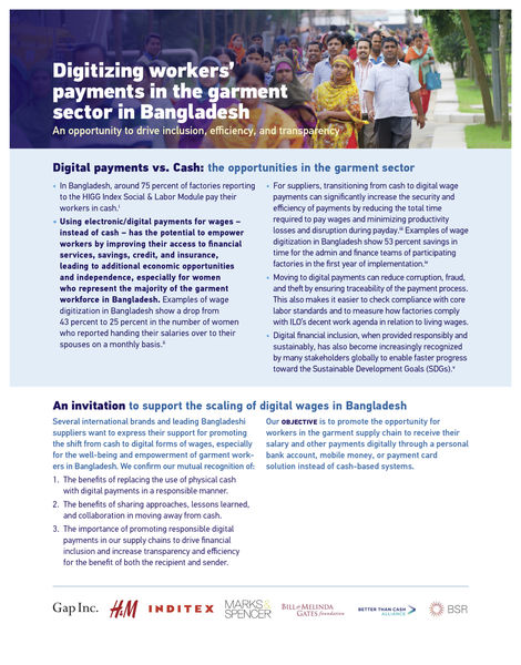 Digitizing workers’ payments in the garment sector in Bangladesh - cover page